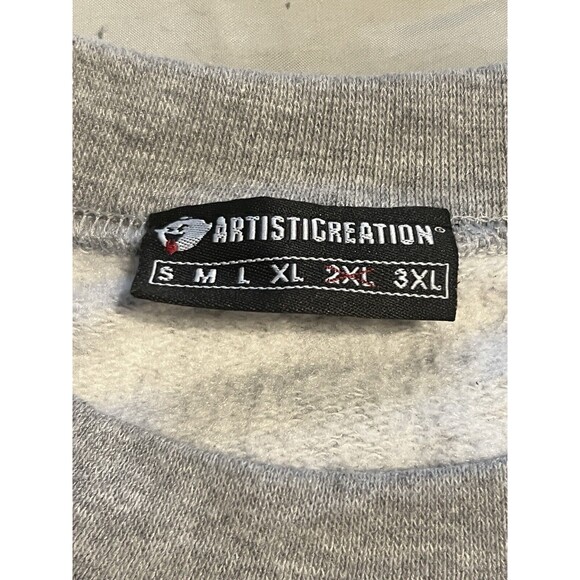 Artistic Creation Smiling Tomahawk Peace Pipe Long Sleeve Sweatshirt 2XL Rare - Picture 7 of 13